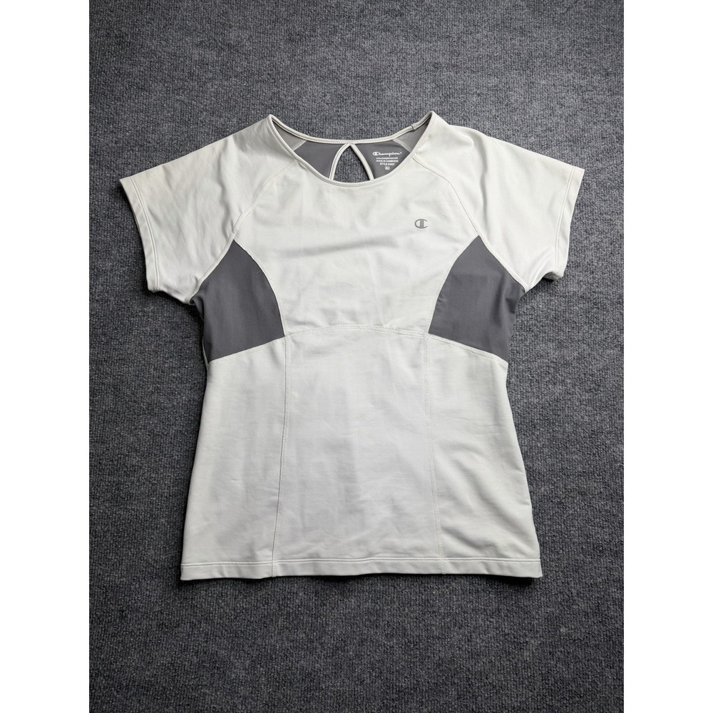 Champion Womens White Short Sleeve Athletic Top Size Large‎